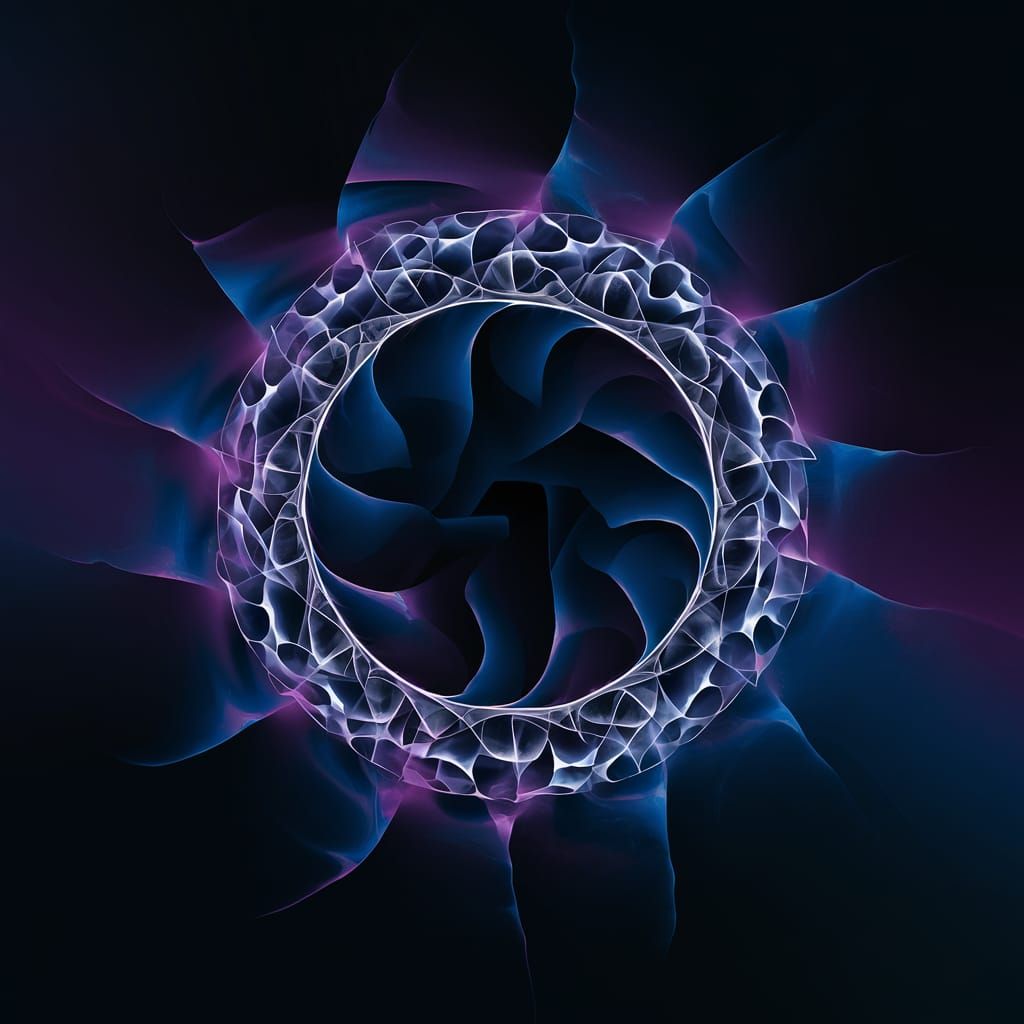 Abstract 3D Fractal Pattern in Zentangle Style