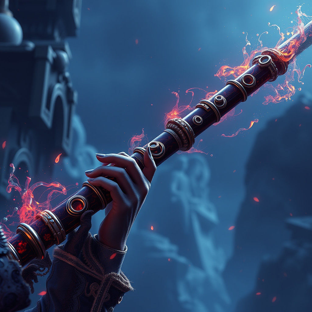 Majestic Flute: Detailed Matte Painting