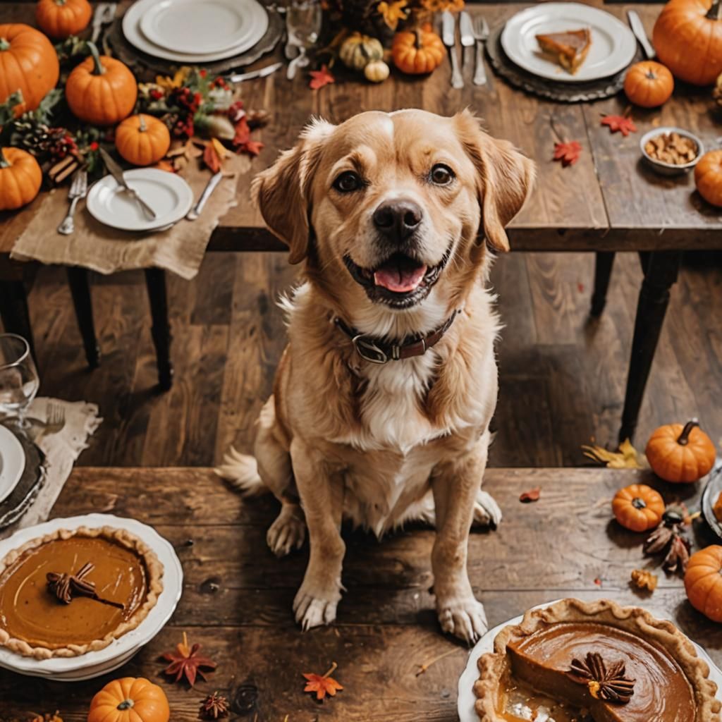 Dog Steals the Show at Thanksgiving Dinner