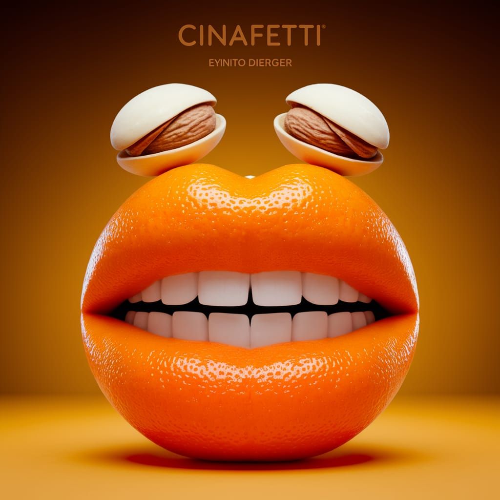 Orange Slice Mouth: A Vibrant 3D Render
