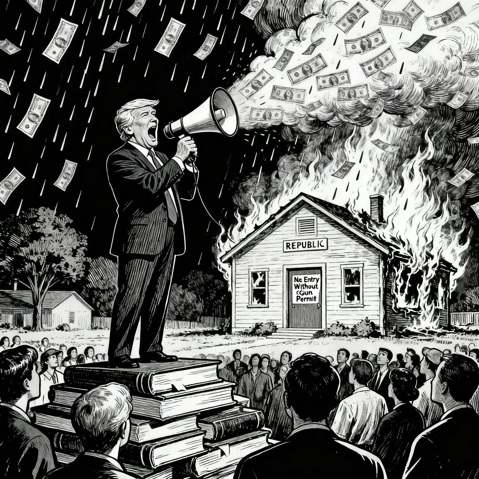 Republican Hypocrisy Cartoon on School Violence