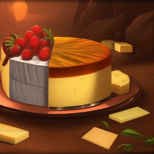 Fantastical Cheesecake Concept Art in Deep Color