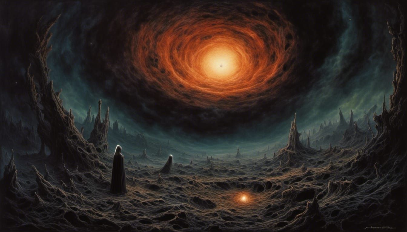 Mysterious Black Hole in Spiritual Symbolism Style