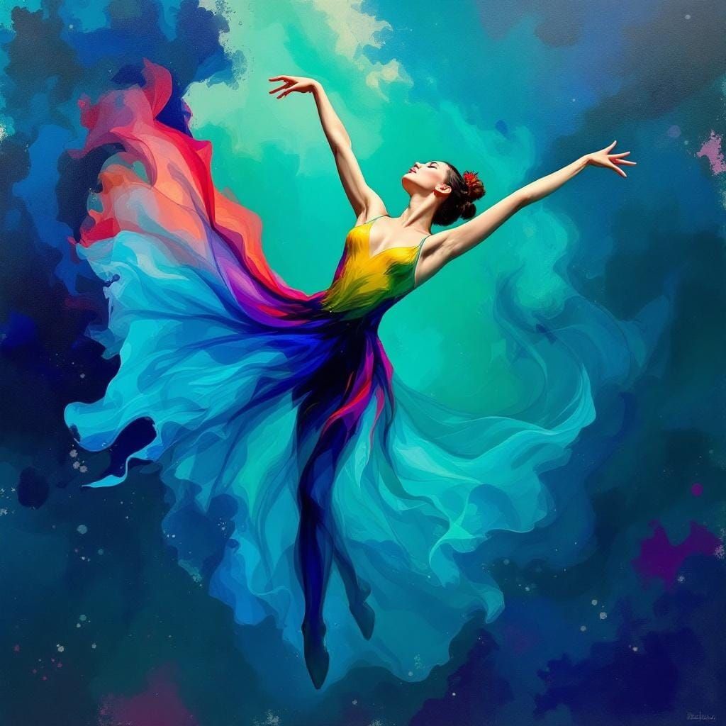 Balinese Dancer in Expressionistic Colors