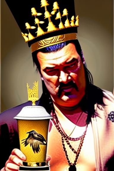 Crowned Raven King Bathes in Corn: Cornpunk Art