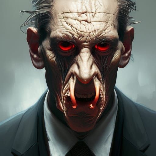 Demonic Eldritch Portrait in Cronenberg Style