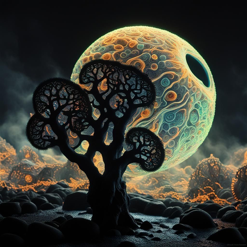 BLACK TREE Brain HANGING SOULS