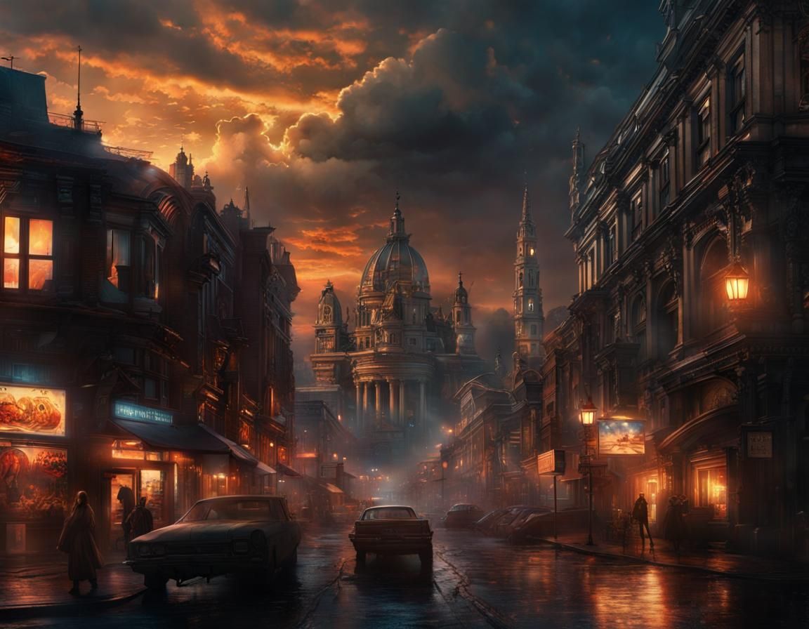 Epic Twilight Cityscape: A Blessing on the Town