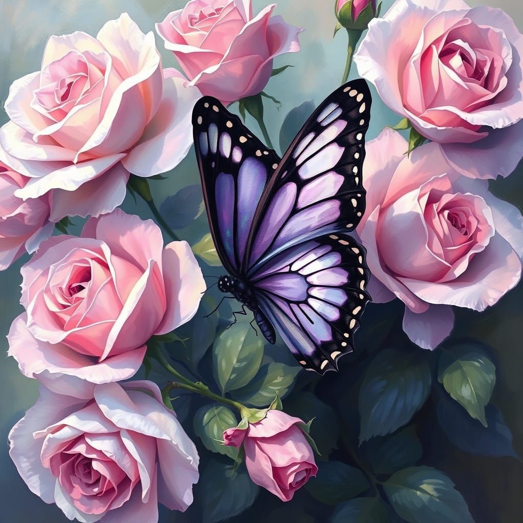 Stunning Elegant purple, black and White Butterfly 🦋 Surrou...