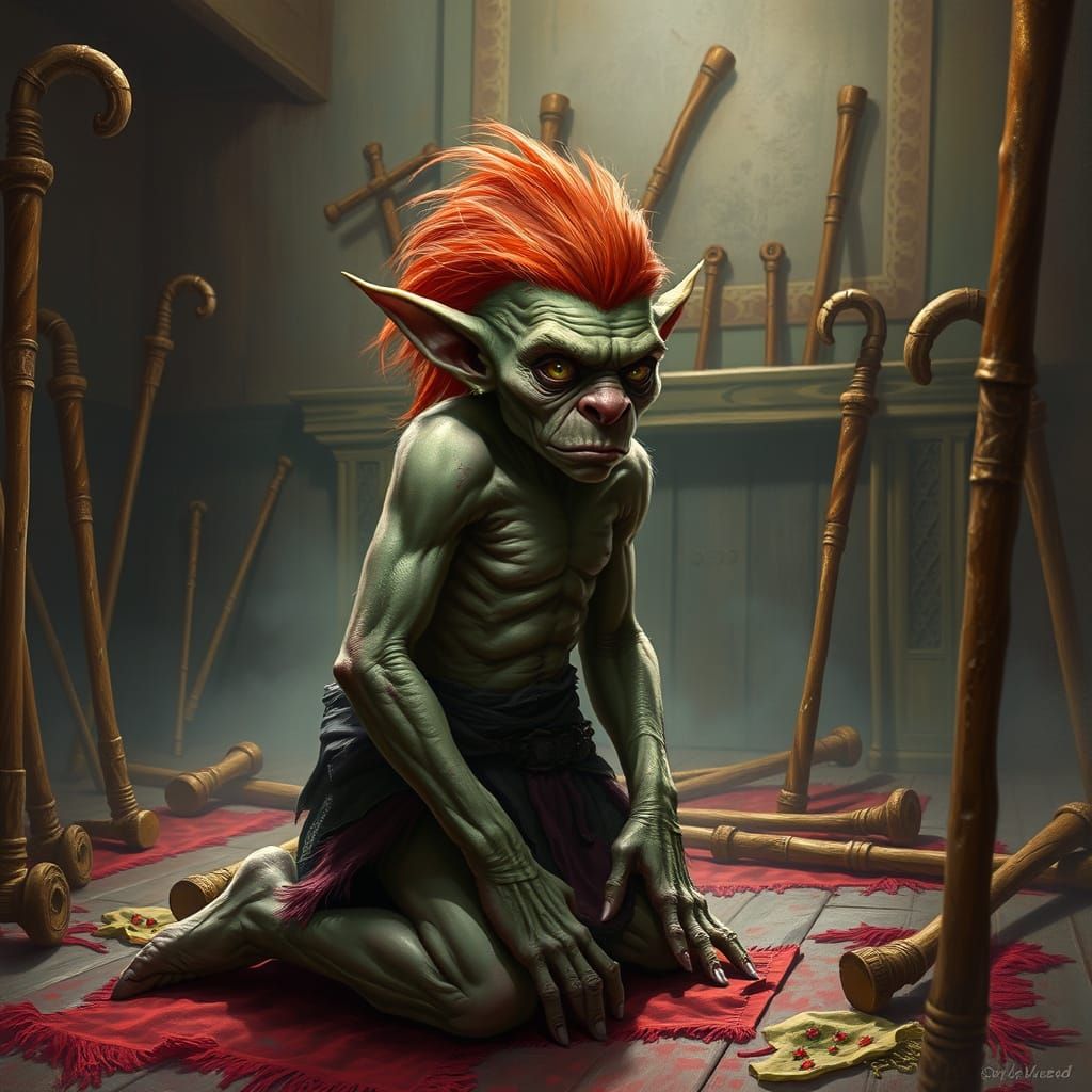 Hyperrealistic Ogre in Whipping Room