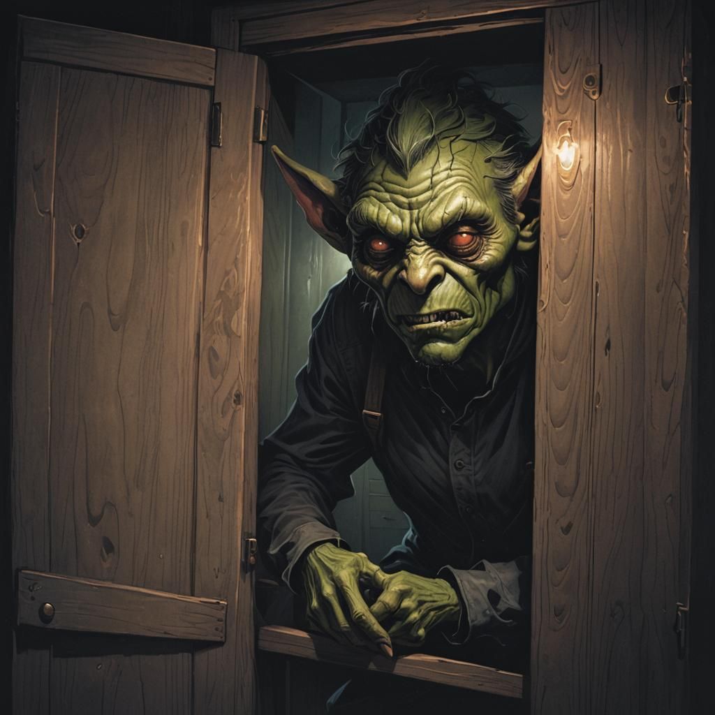 Handsome Goblin Man Hiding in Closet
