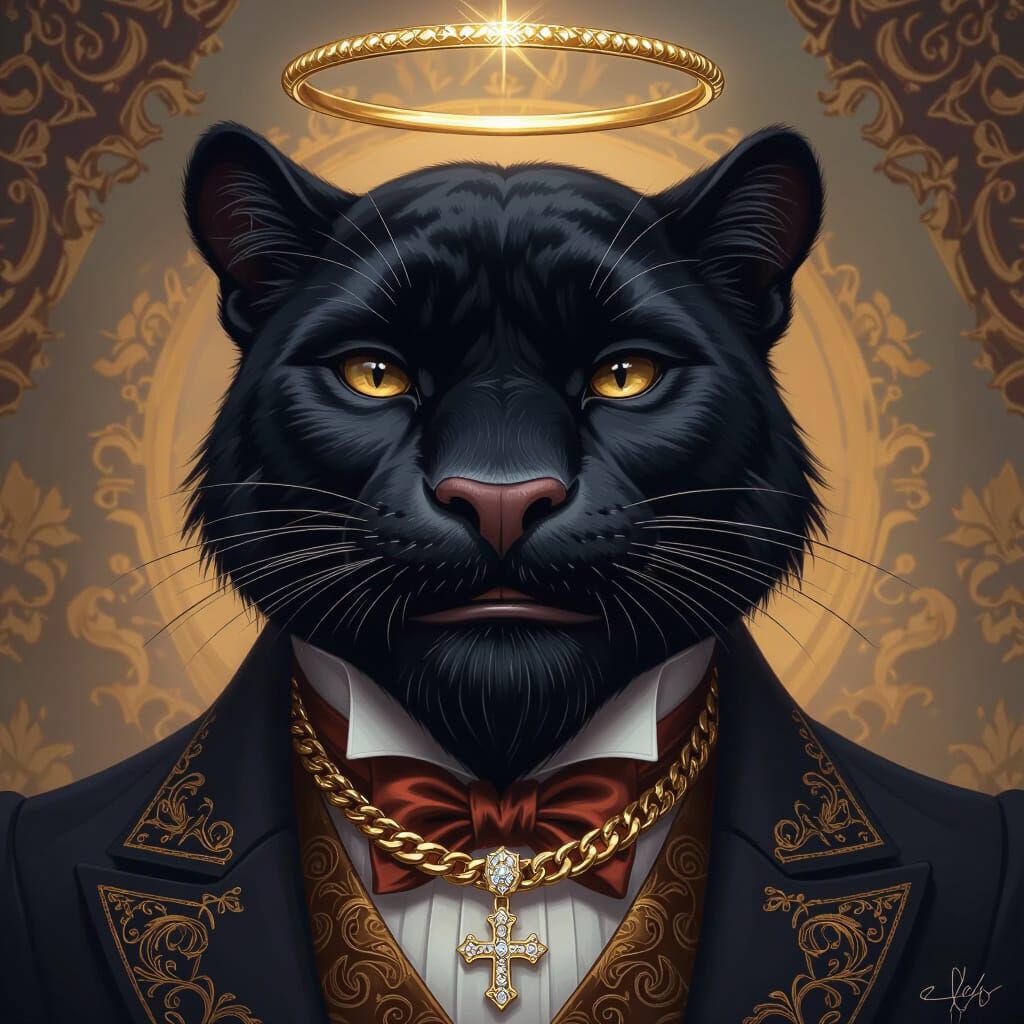 Distinguished Black Panther Man NFT Portrait