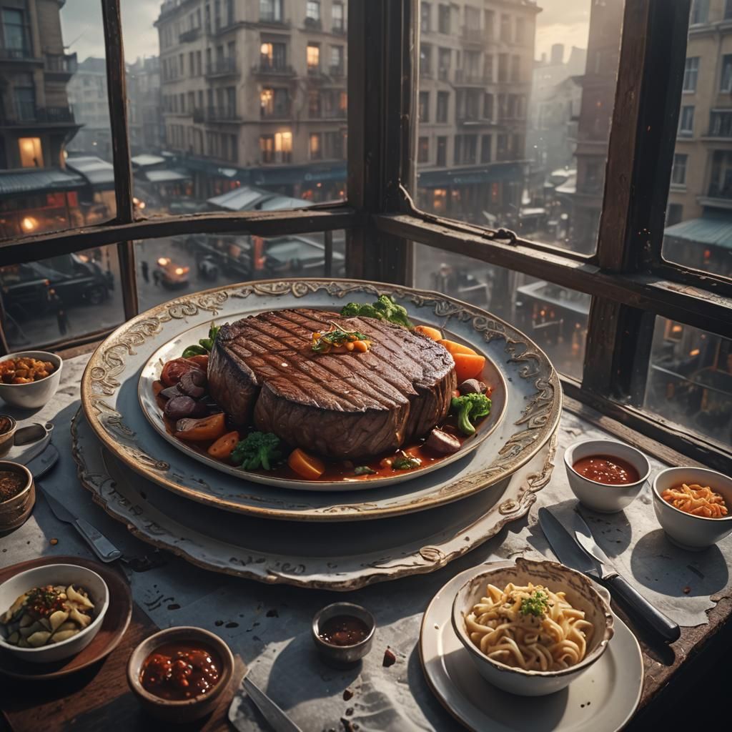 Delicious Beef Steak: Cinematic Digital Painting