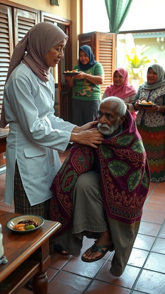 Warm Moment of Kindness in a Bali Community Center