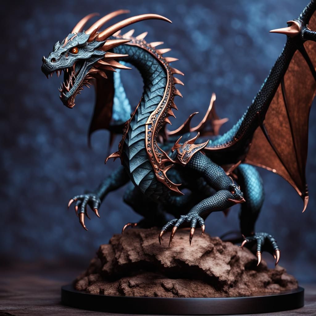Copper and Black Dragon from Dungeons and Dragons
