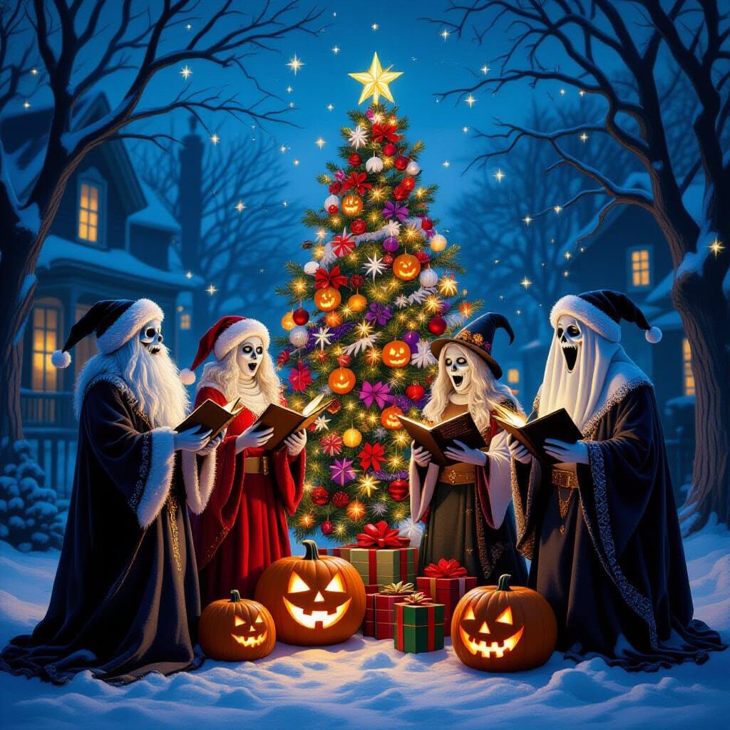 Undead Carolers Haunt Festive Christmas and Halloween Blend
