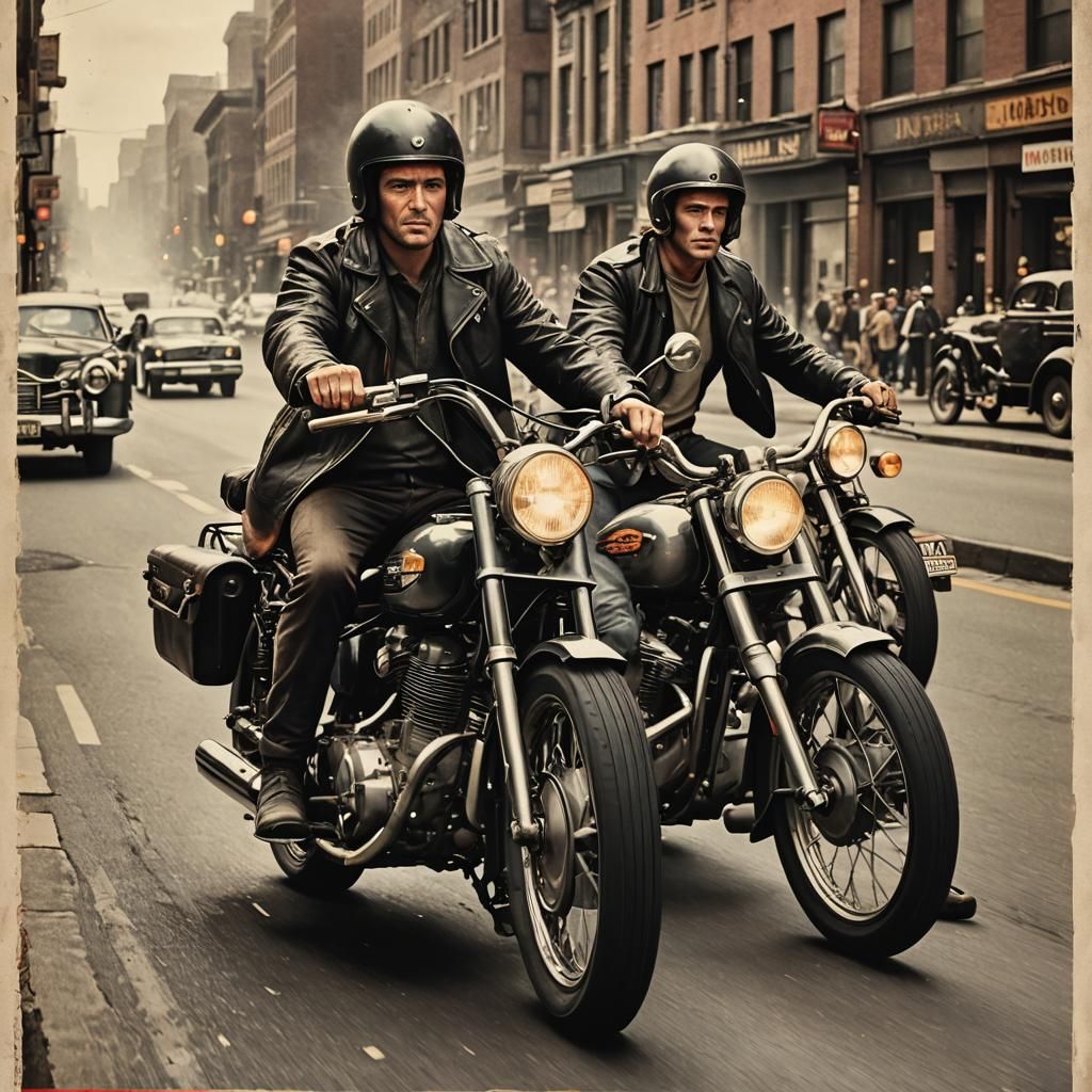 Motorbike Movie Poster in Retro Style