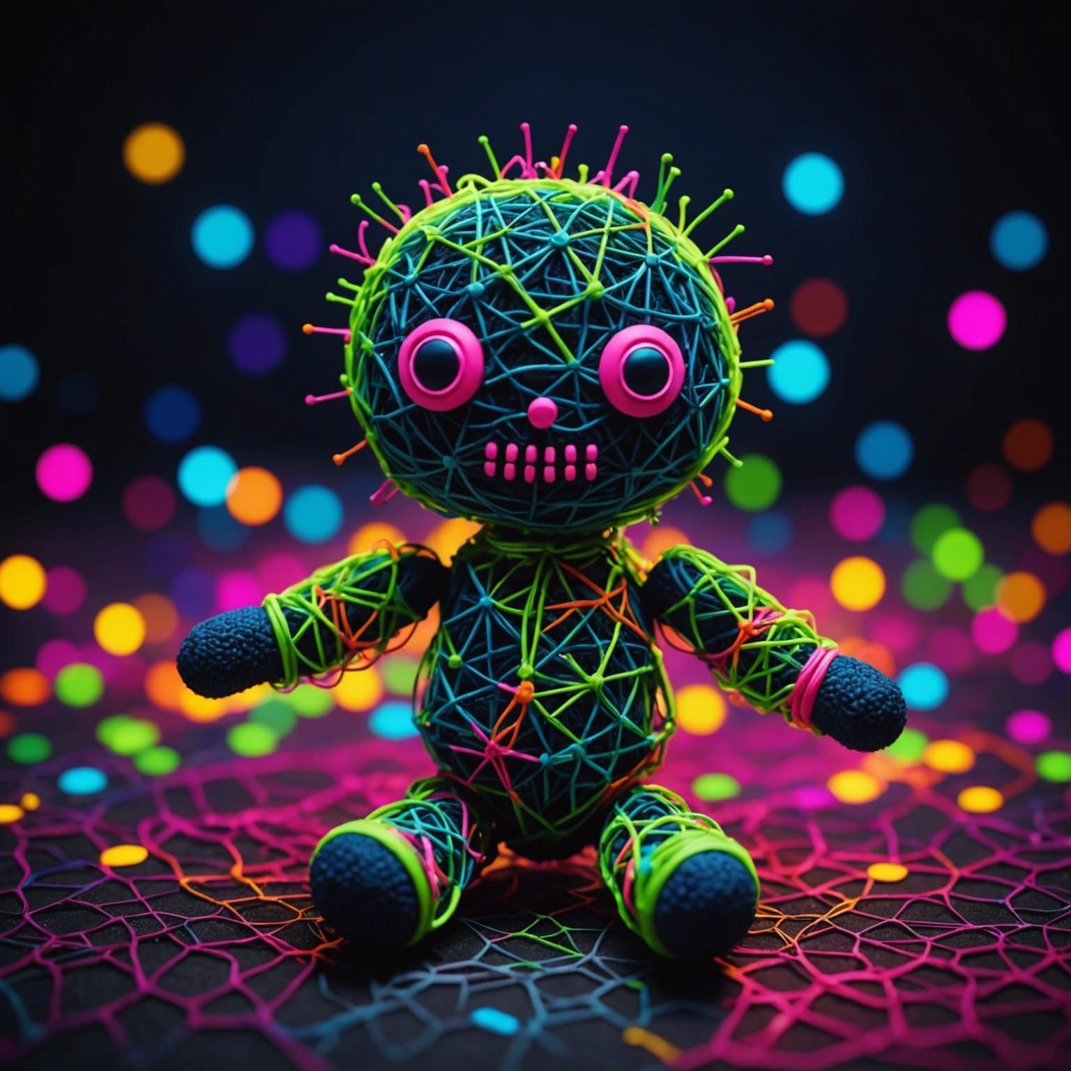 Neon Voodoo Doll in Stop Motion Animation