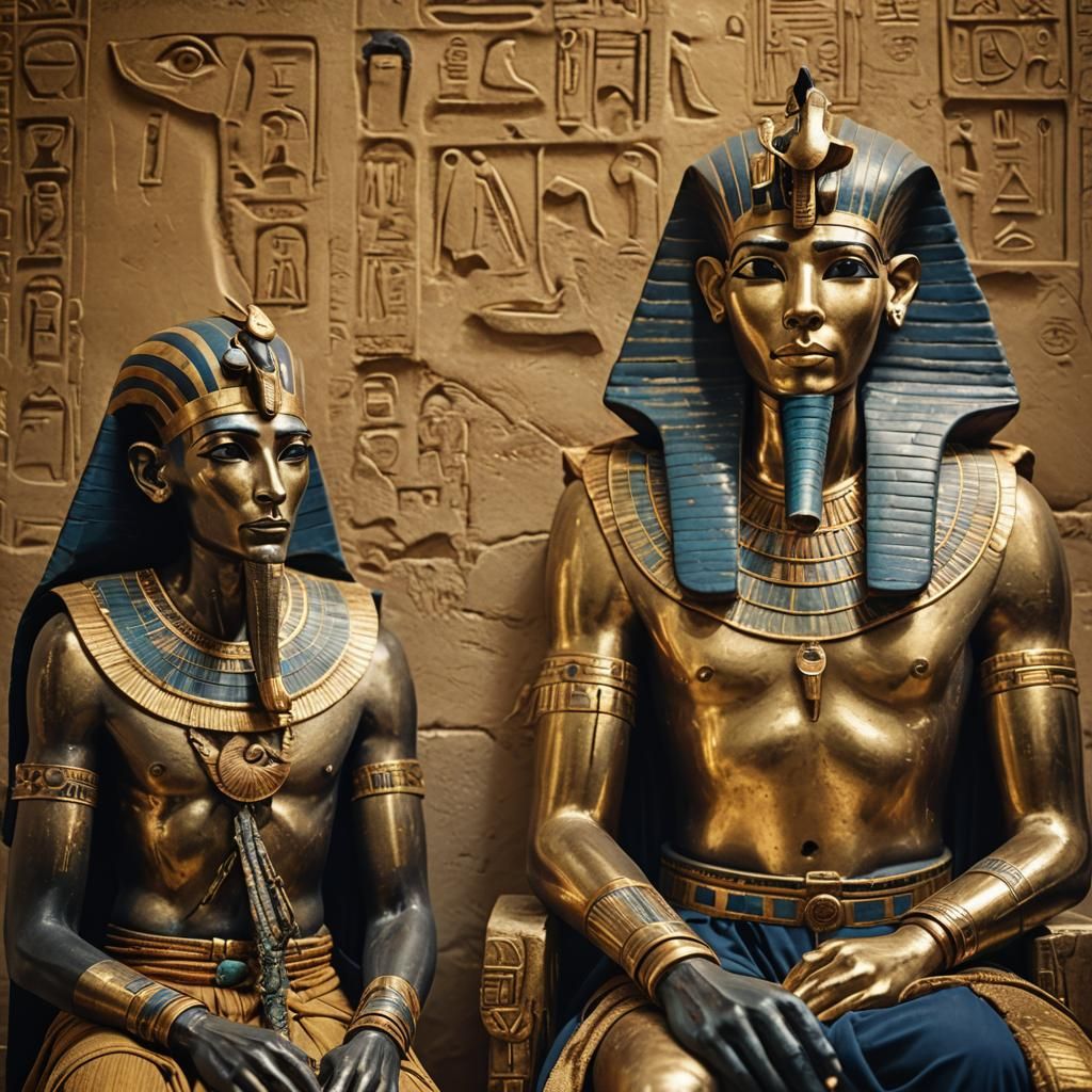 Thoth and Ra: Egyptian Gods Portrait
