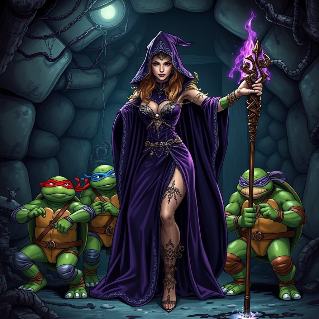 Cowabunga Ninja Turtles Unite with Enchanted Countess Sondra