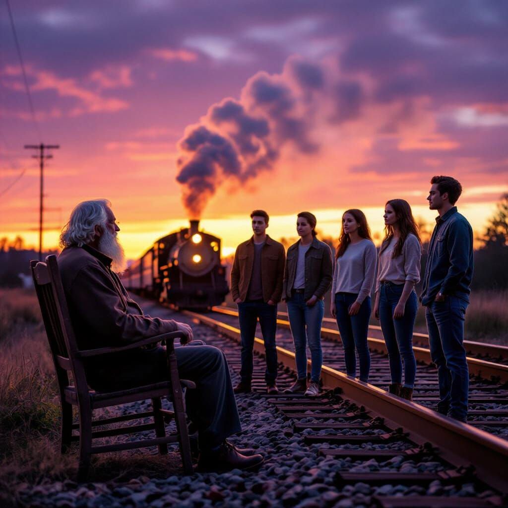 Elderly Man Shares Wisdom Before Train Departs