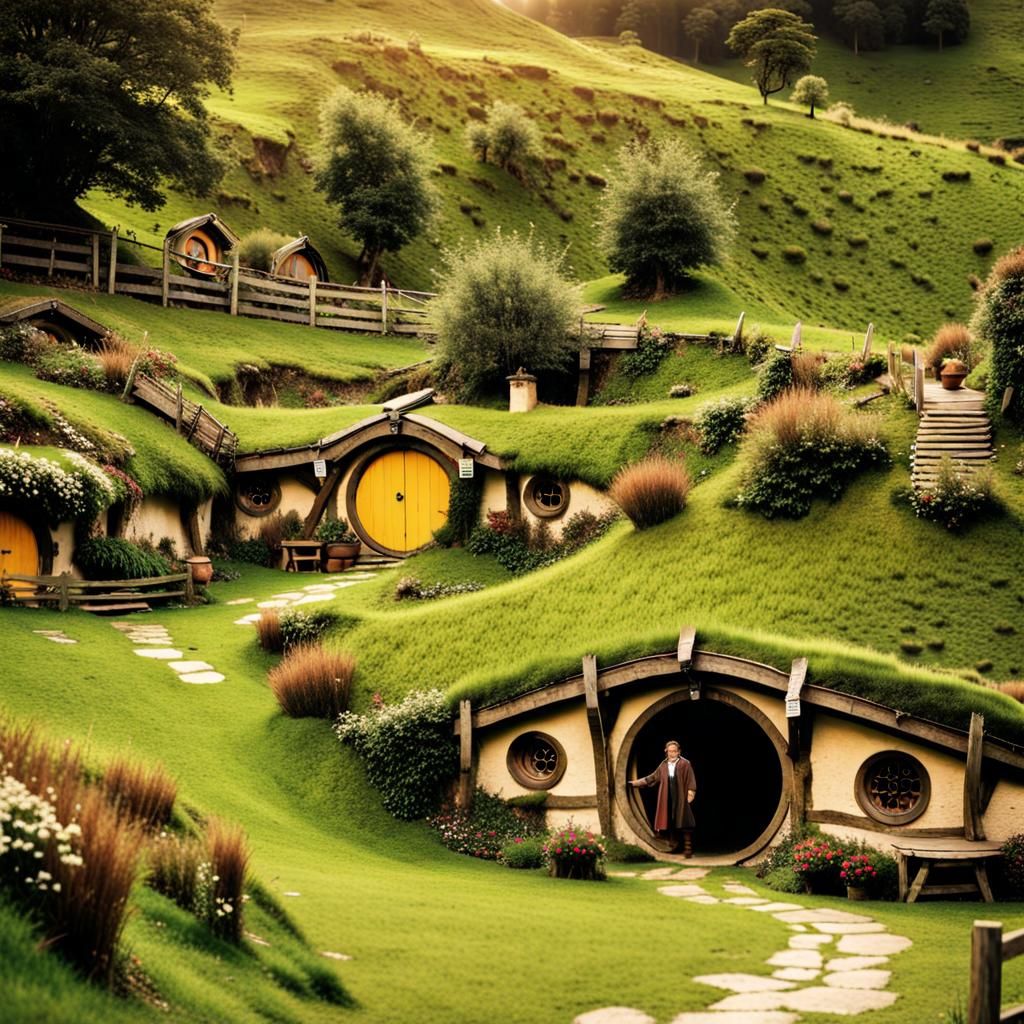 The Shire with Hobbits