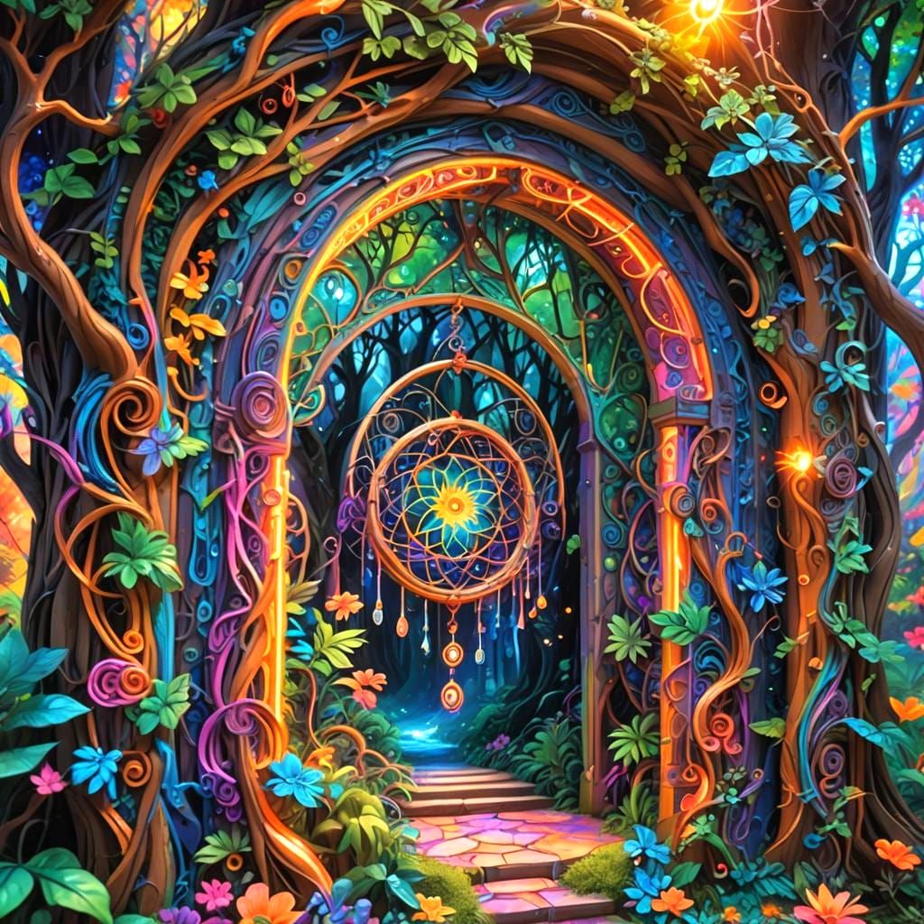 Lisa Frank Door in Detailed Matte Painting