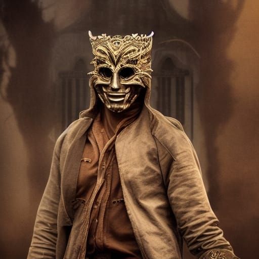 Masked Figure in Dramatic Digital Painting