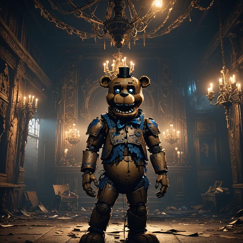 Freddy Fazbear on Ruined Stage: Gothic Concept Art