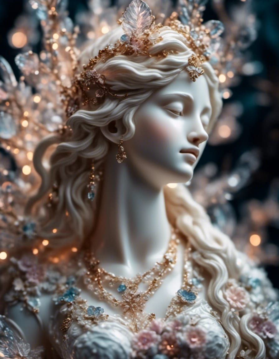 Delicate Crystal Statue of Aphrodite