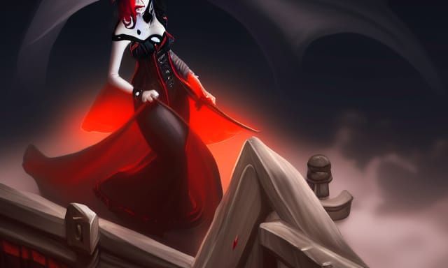 Intricate Vampire Attack Illustration in Fantasy Style