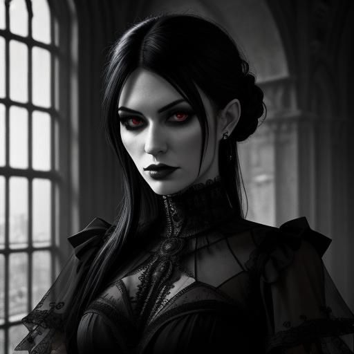 Hyperrealistic Young Goth Mother Portrait