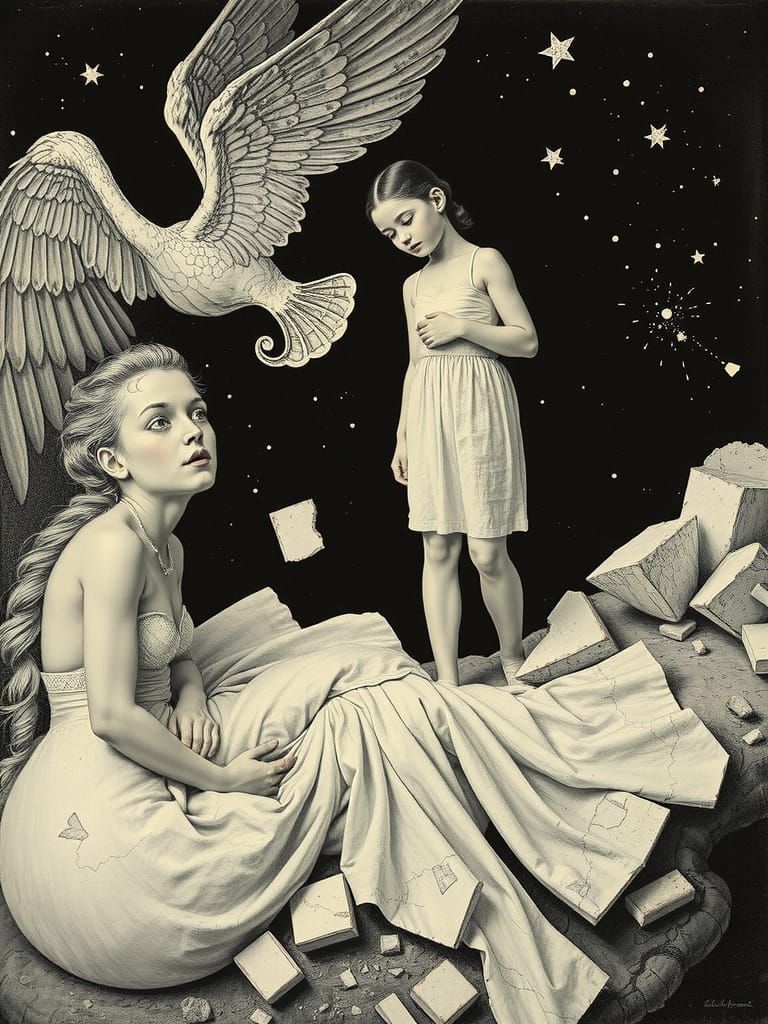 Surreal Dreams Shattered in an Art Nouveau Landscape