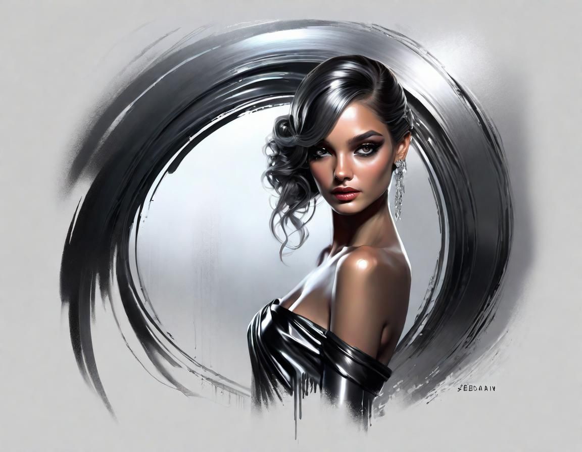 Gunmetal Foil: Hyperdetailed SpeedPaint of Beautiful Woman