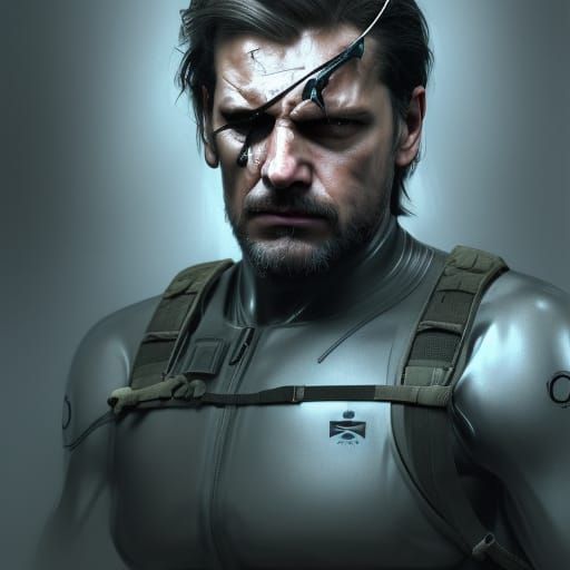 Hyperdetailed Portrait of Young Solid Snake