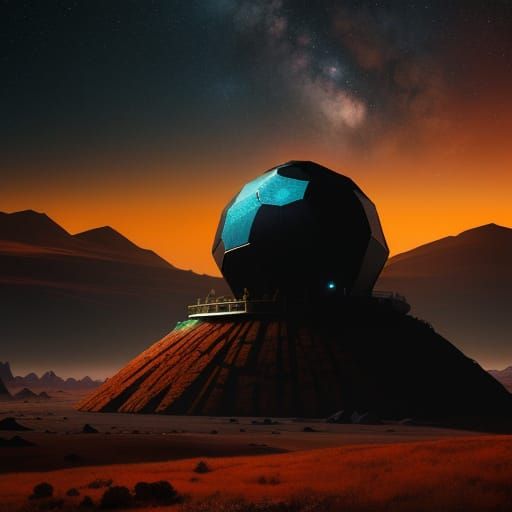 Hexagonal Survival Dome on Mars: Concept Art