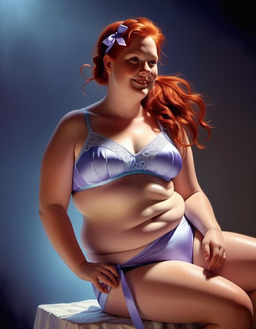 Curvy Woman in Lingerie, Golden Age Illustration
