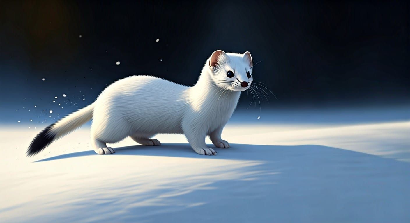 Elegant Ermine in Winter Wonderland