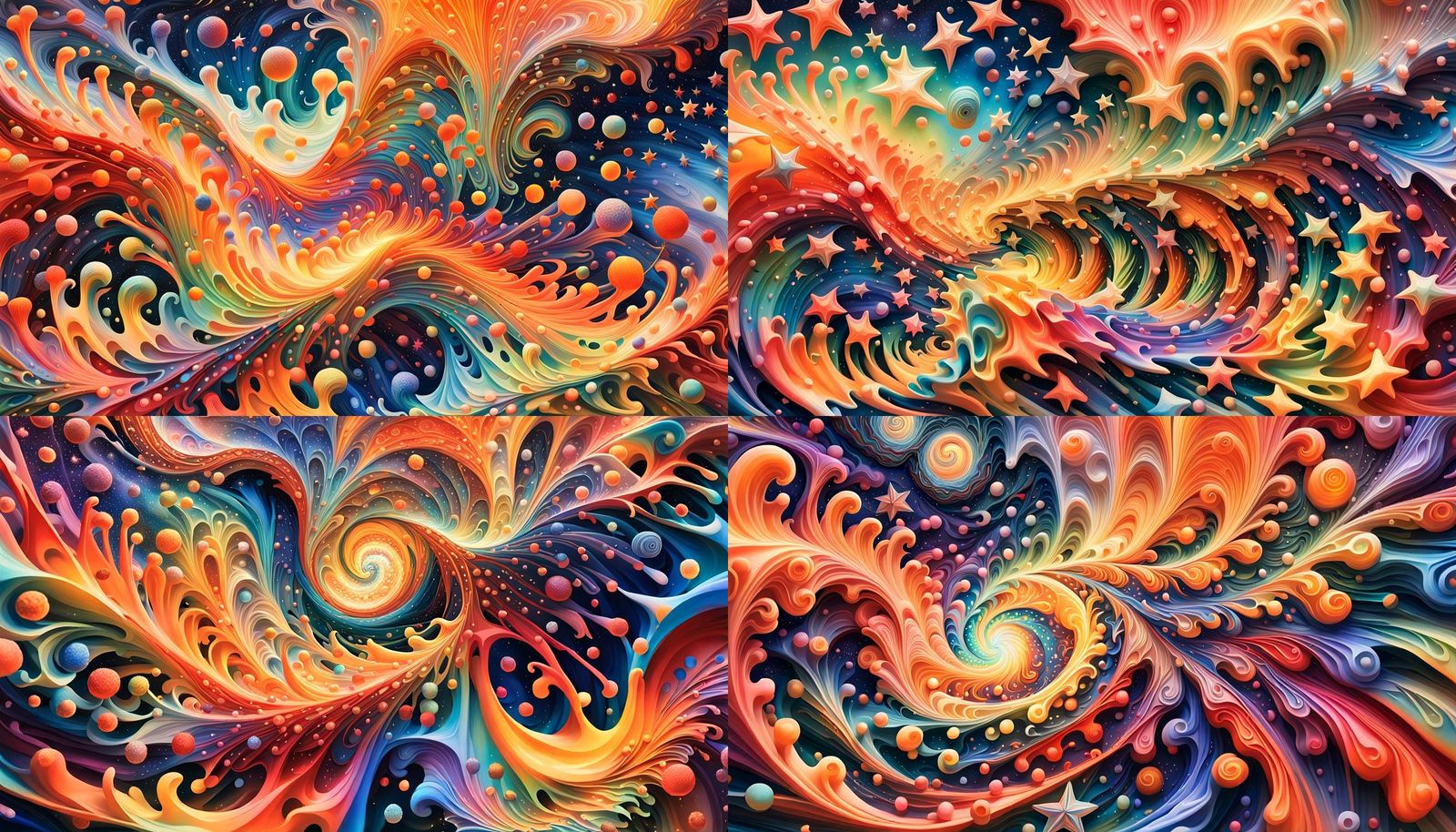 Iridescent Star Cluster Formation in Impasto Style