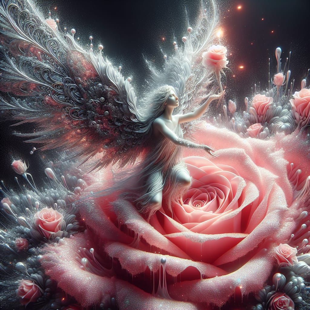 Angel Emerges from Rose: A Maximalist Masterpiece