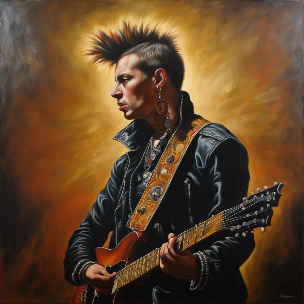 Punk Rock Singer Portrait in the Style of Old Masters