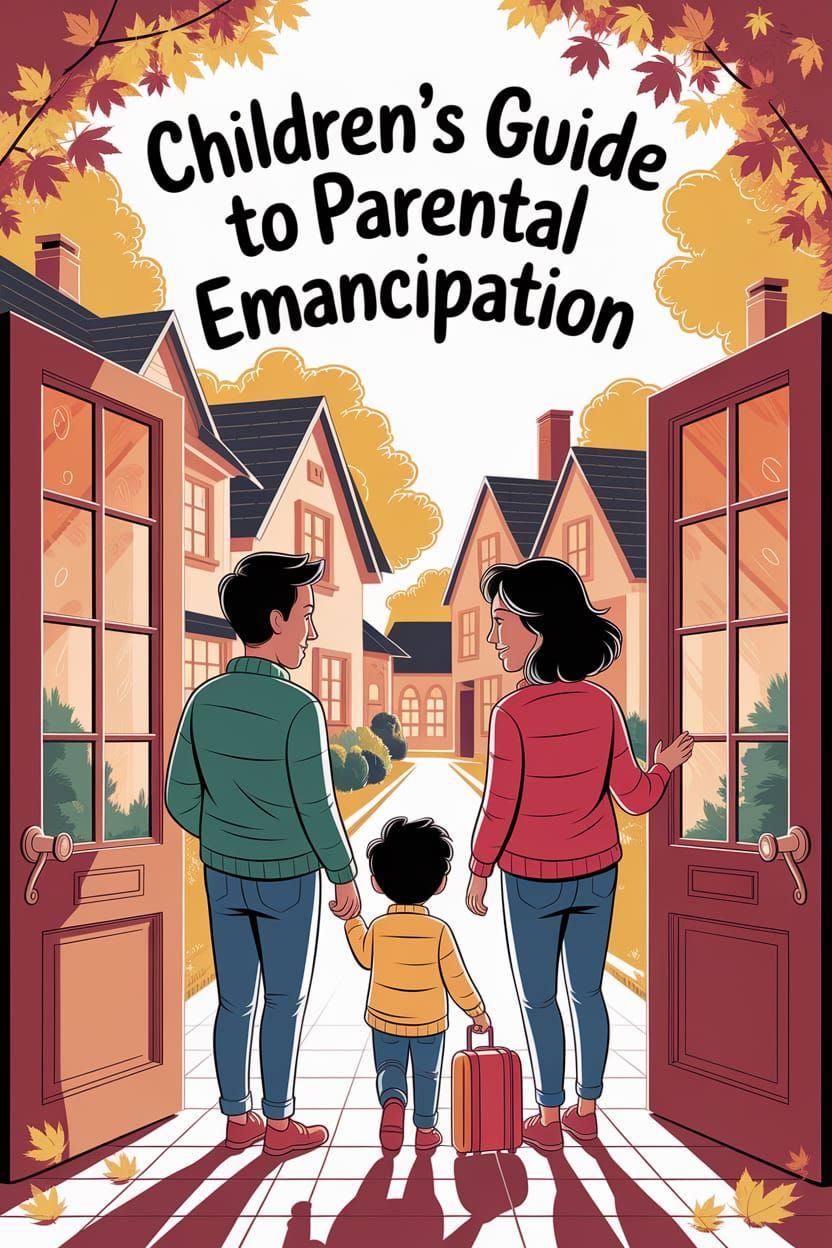 Warm Family Farewell in Whimsical Autumn Setting