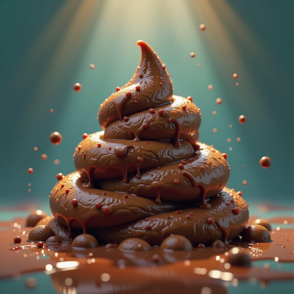 Hyperrealistic Poop Pile in Dramatic Studio Lighting