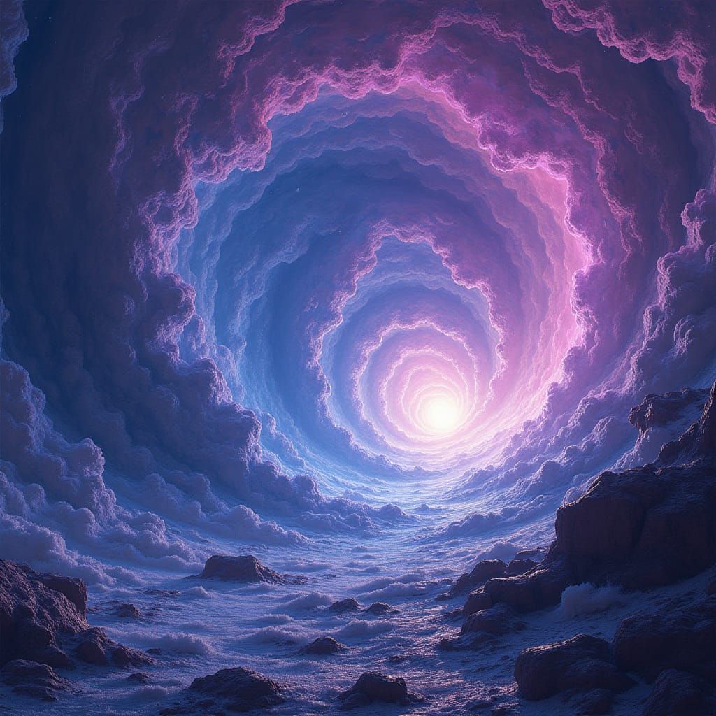 Cosmic Whirlpool in Biomechanical Dreamscape Style