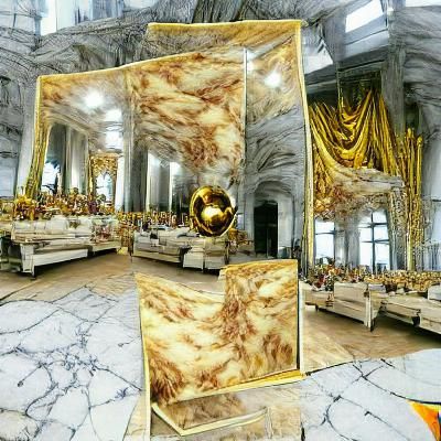 Baroque Marble Room with Gold Accents in 8K