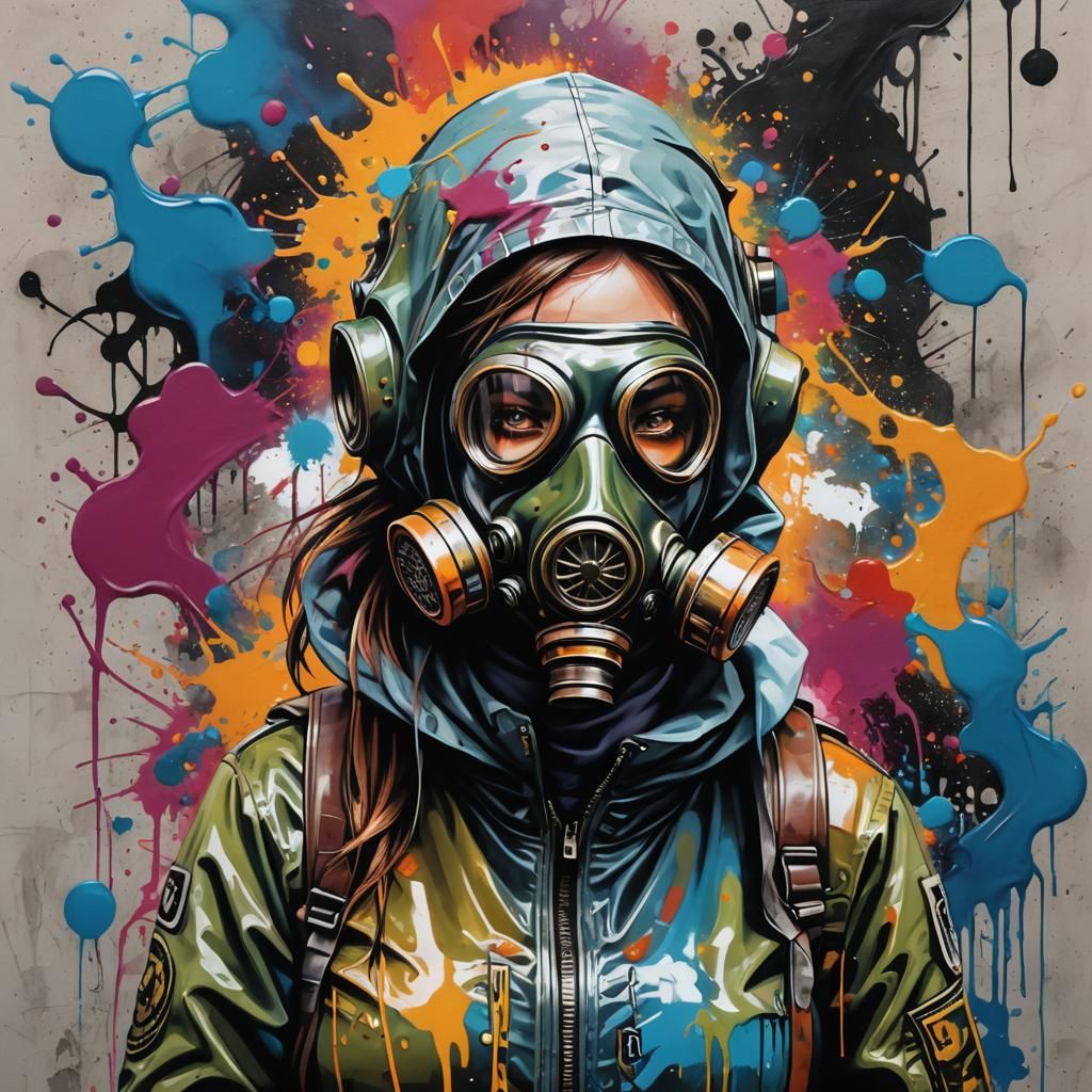 Graffiti Art: Lady in Gas Mask
