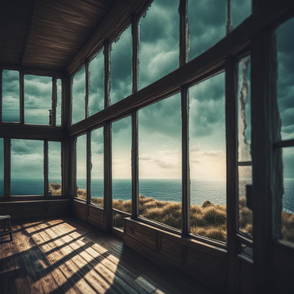 Picturesque Seaside House with Cinematic Lighting