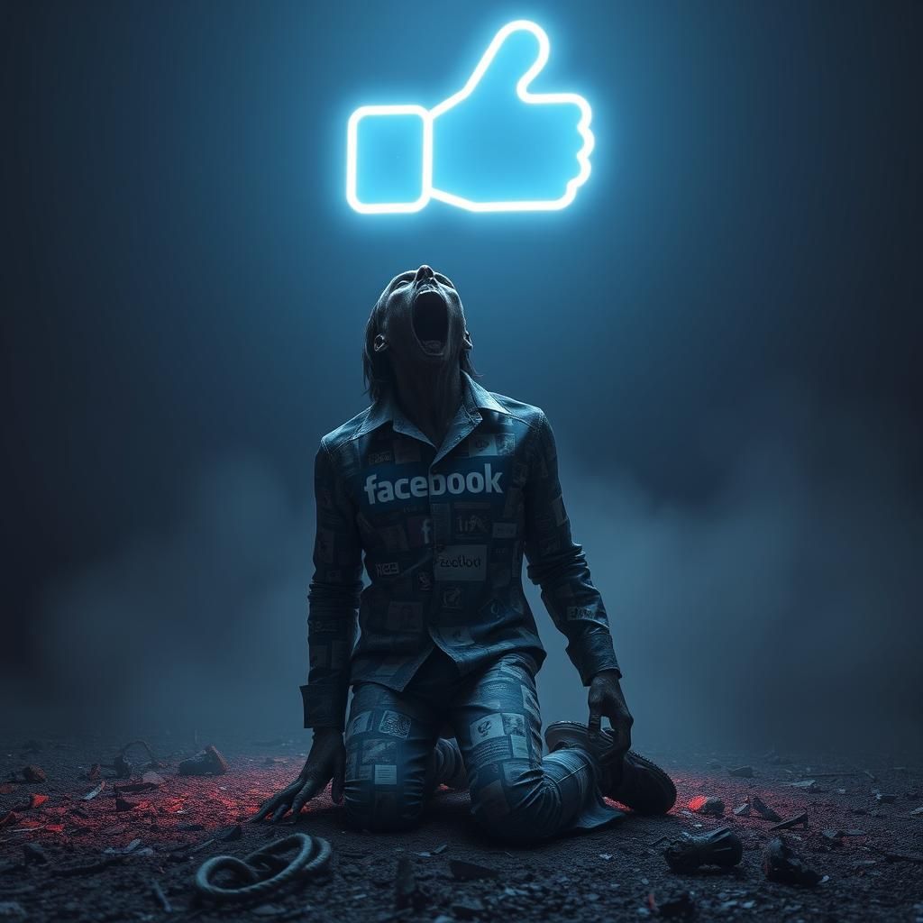Dystopian Social Media Decay in Cyberpunk Style