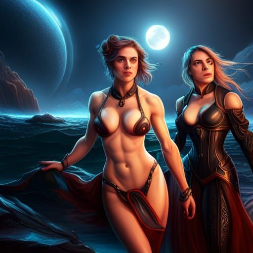 Fantasy Hot Girls in Detailed Digital Painting