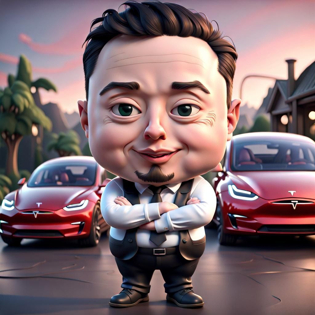 Bobblehead of Elon Musk and his Tesla cars... π π!